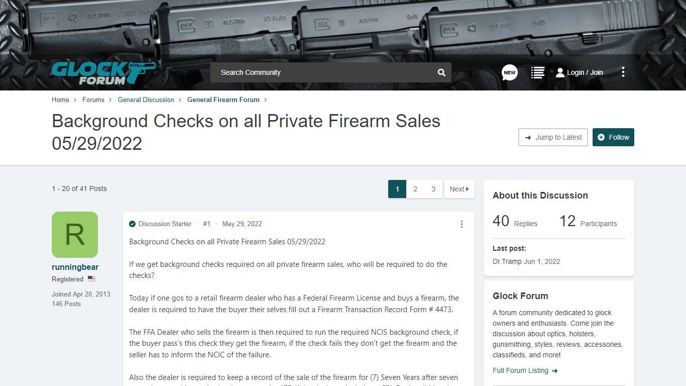 Background Checks on all Private Firearm Sales 05/29/2022